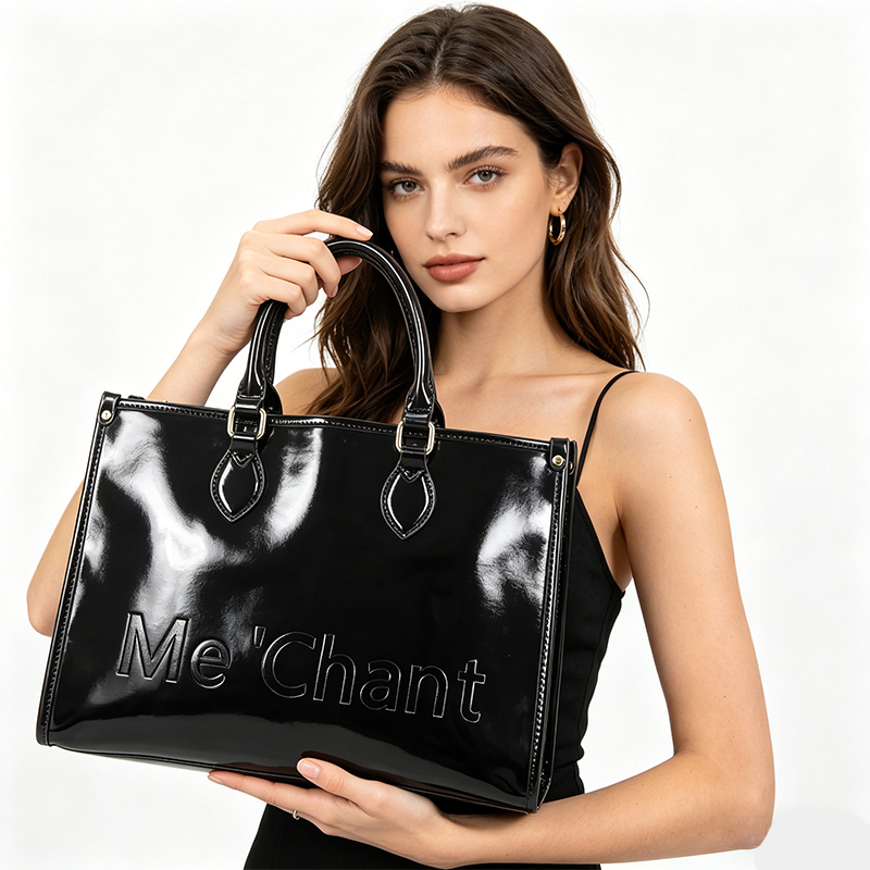 Structured Handbag Top Handle - Bolso Tote de Cuero Sintético PU
