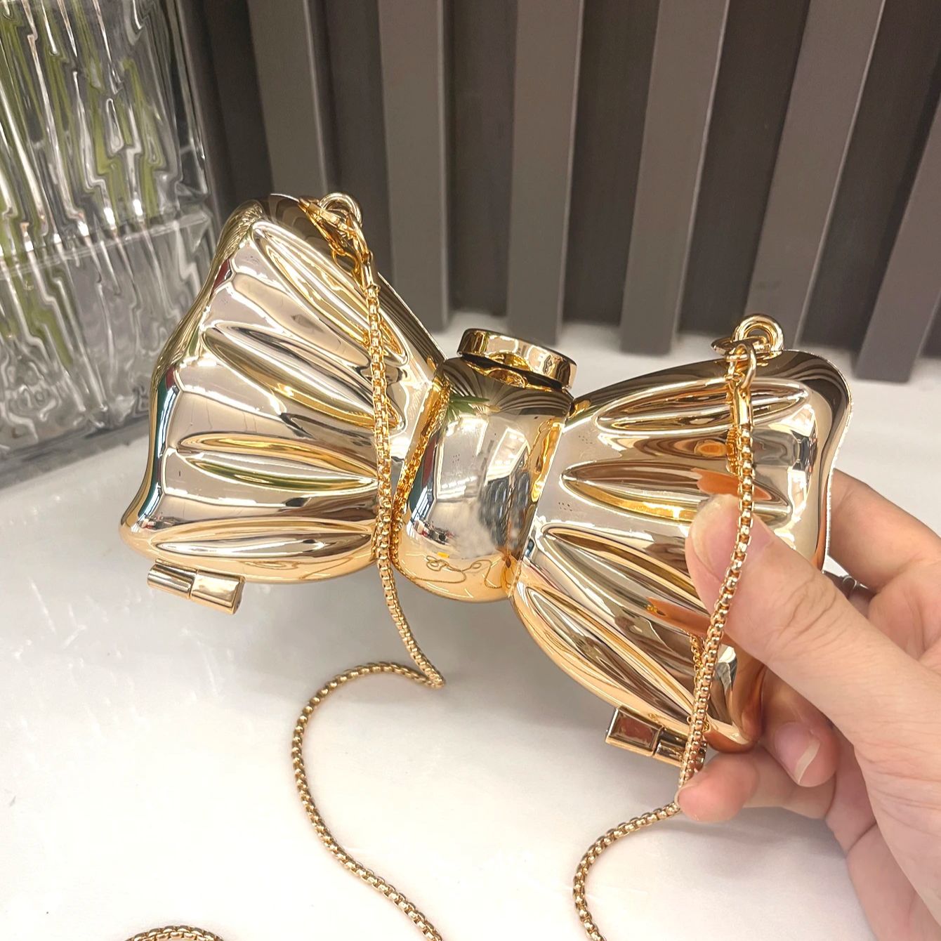 Luxury Bags Vendor - Bolso de noche dorado, monederos y