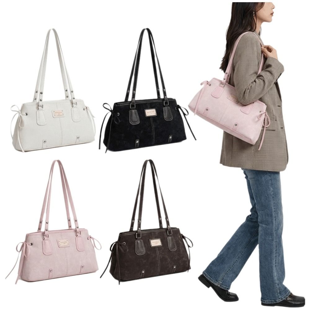 Structured Handbag Top Handle - Bolso Tote Minimalista de Piel Sintética,