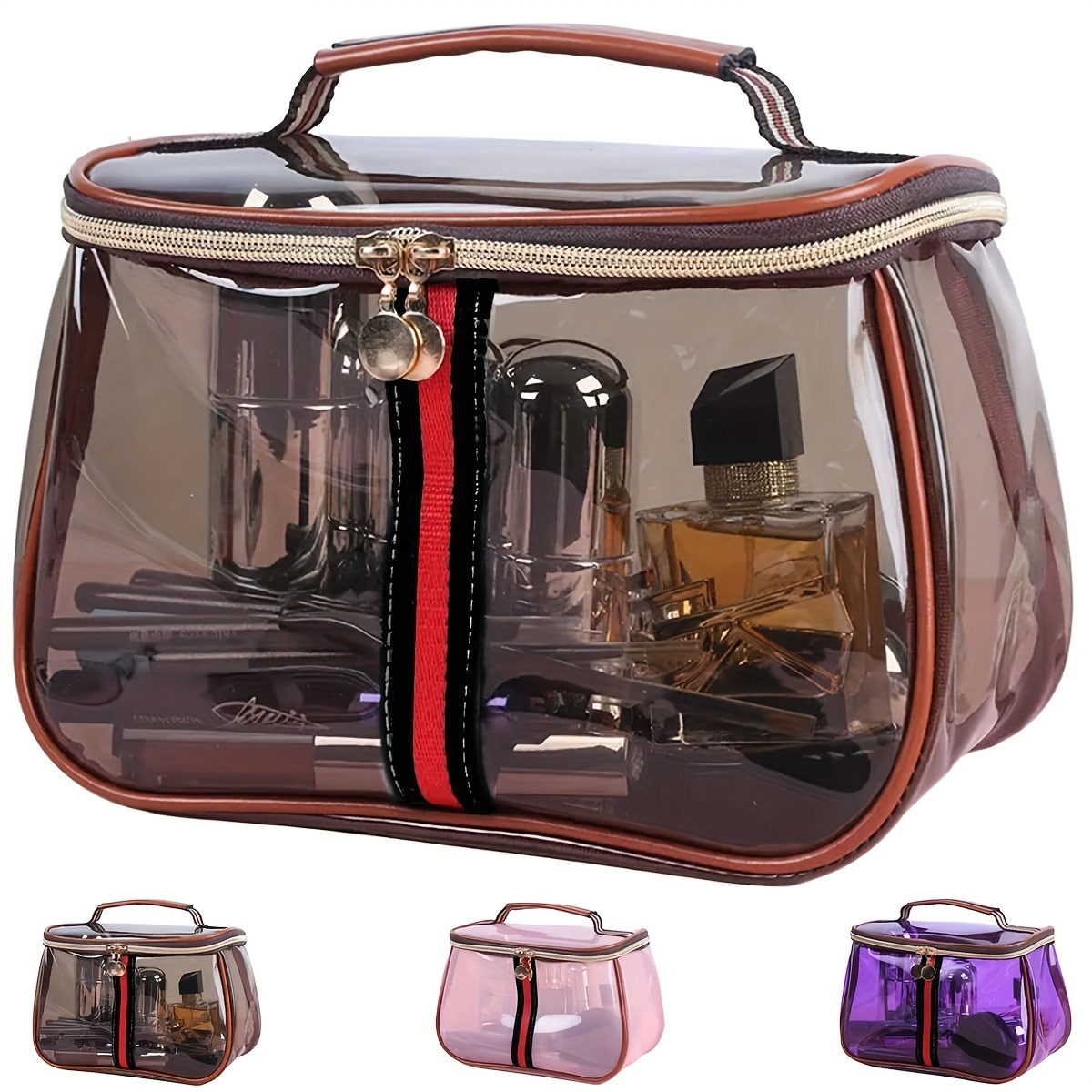 Structured Handbag Top Handle - Bolsa de Aseo Transparente con Diseño