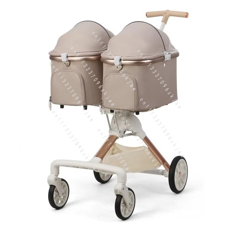 Luxury Bags Cute - Adorable cochecito plegable para 2 gatos,