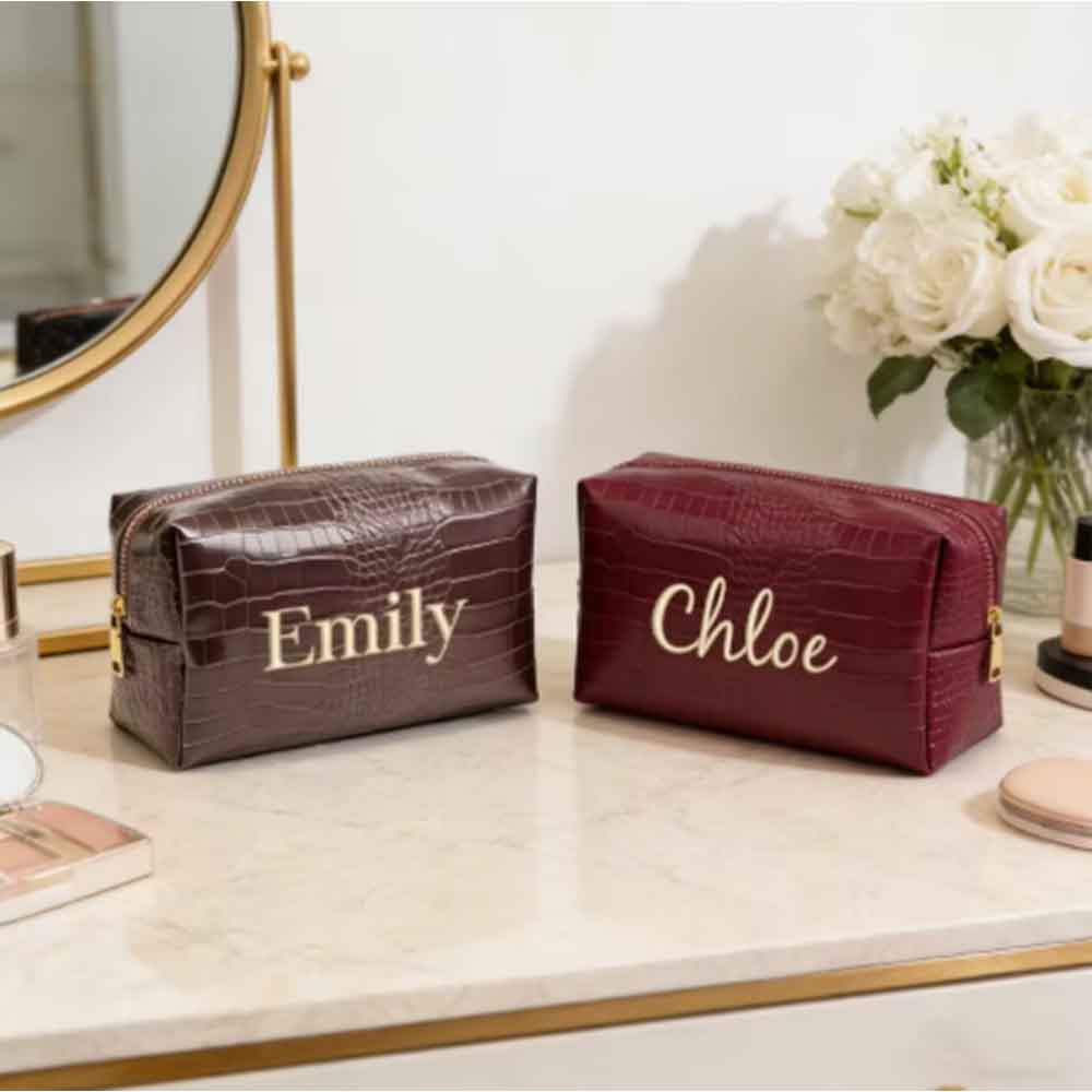 Bolsa de maquillaje bordada co - Luxury Bags Vegan Leather reseña y precio