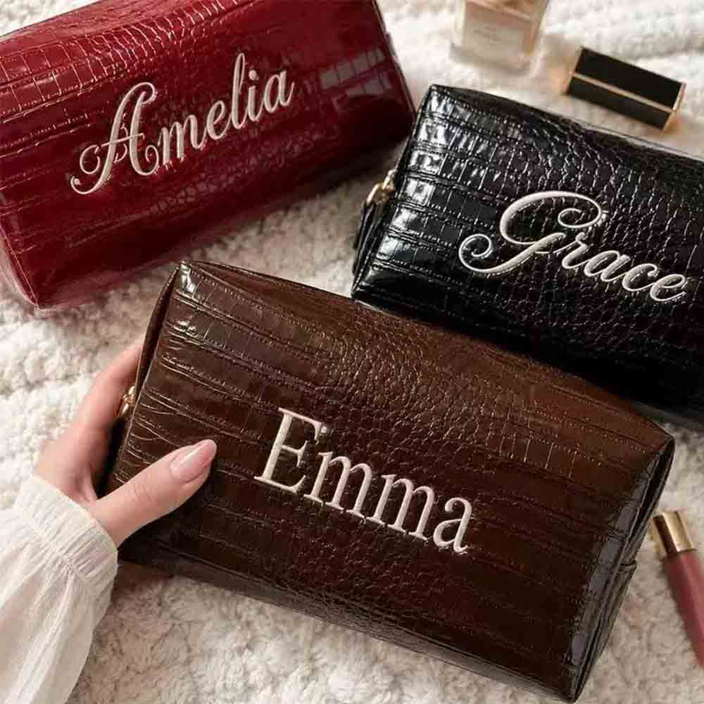 Bolsa de maquillaje bordada co - Luxury Bags Vegan Leather reseña y precio
