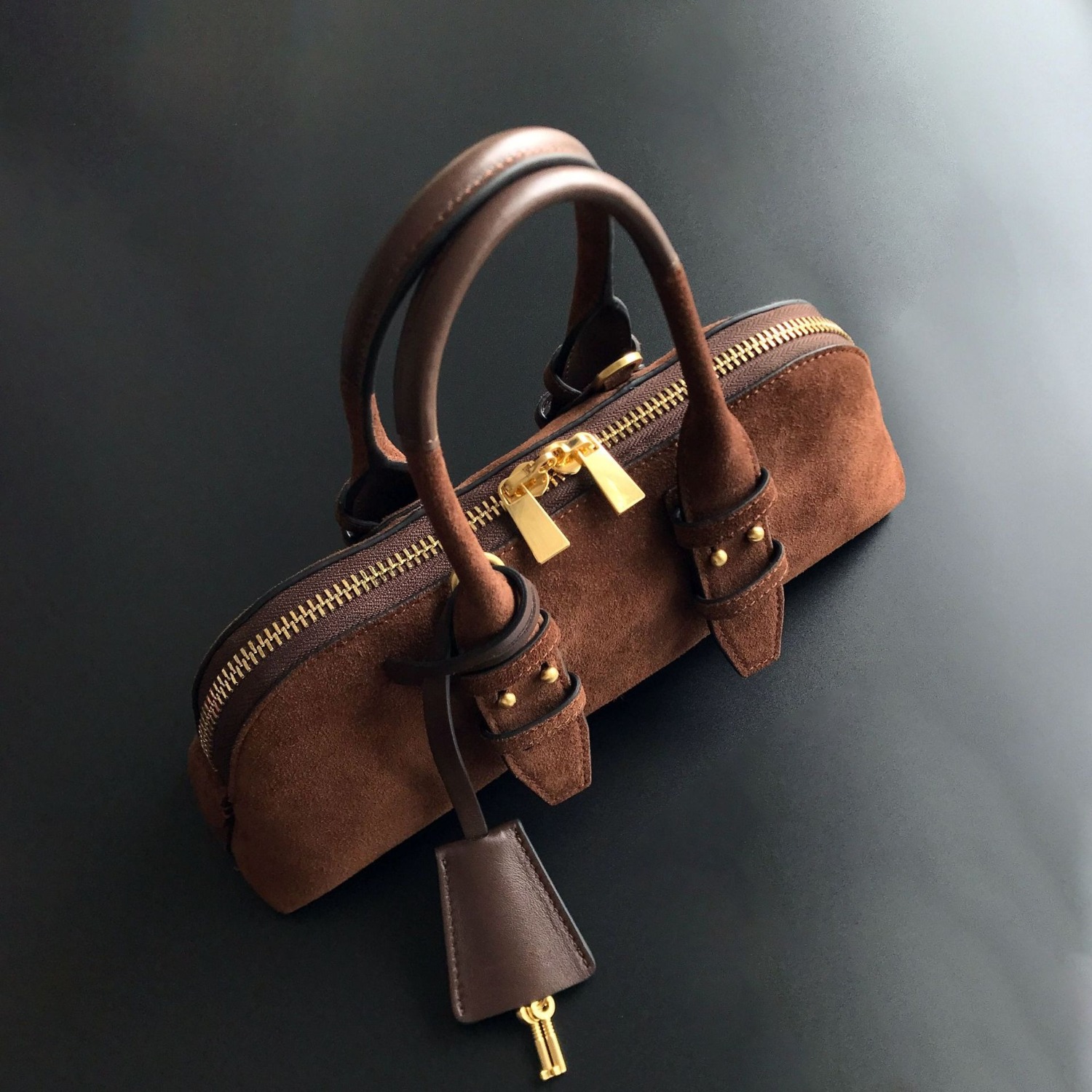 Bolso de bolos de cuero genuin - Structured Handbag Top Handle reseña y precio