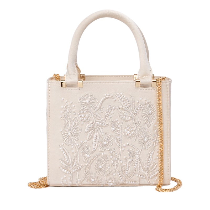 Bolso de Mano Bordado con Perl - Structured Handbag Top Handle reseña y precio