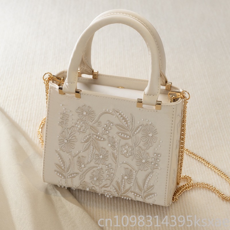 Bolso de Mano Bordado con Perl - Structured Handbag Top Handle reseña y precio