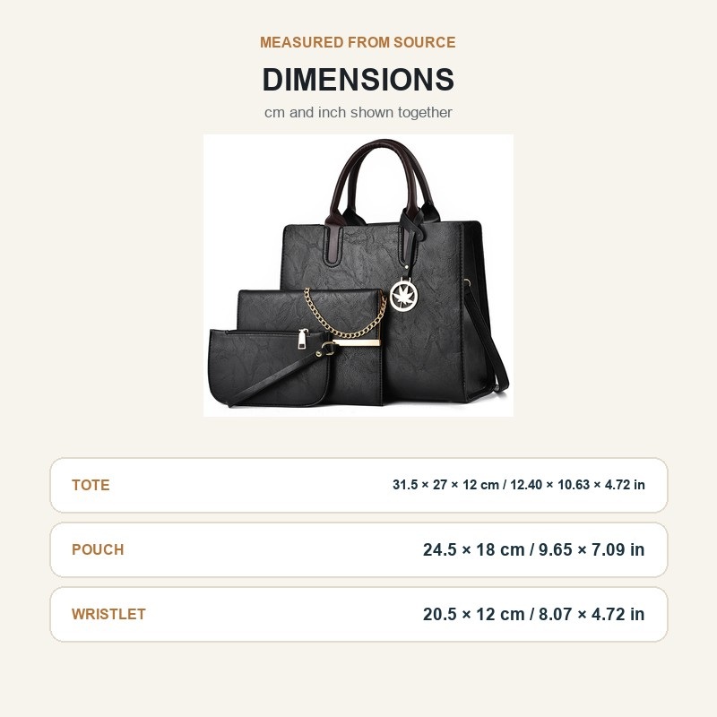 Conjunto de 3 Bolsos de Mano p - Structured Handbag Top Handle reseña y precio