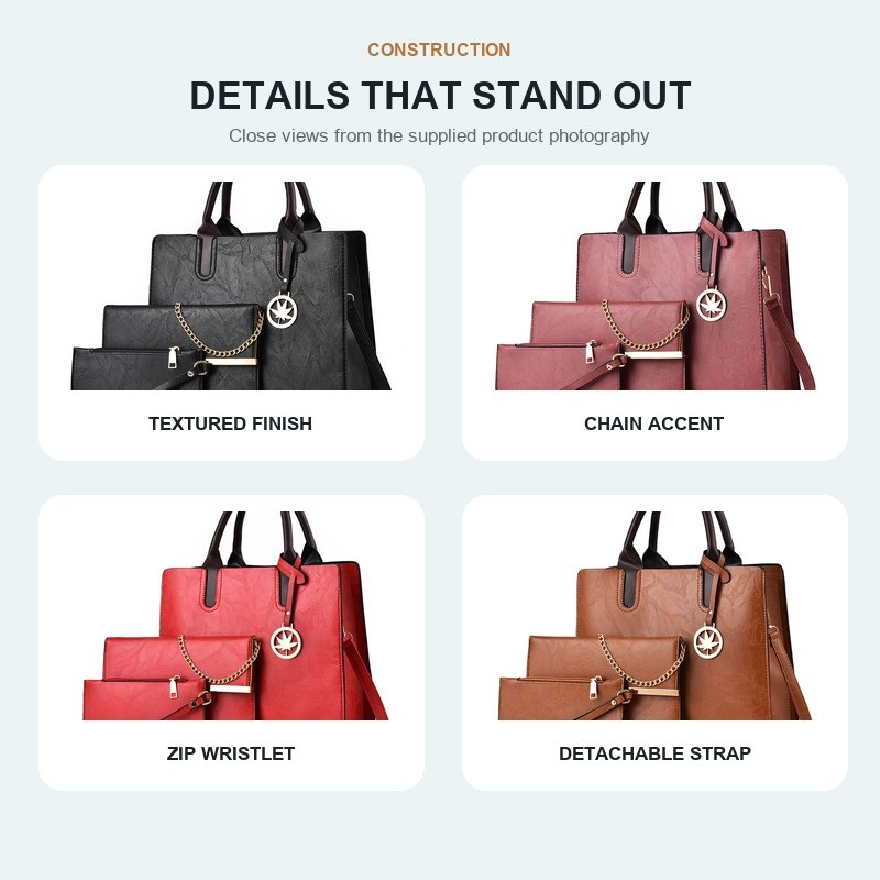 Conjunto de 3 Bolsos de Mano p - Structured Handbag Top Handle reseña y precio